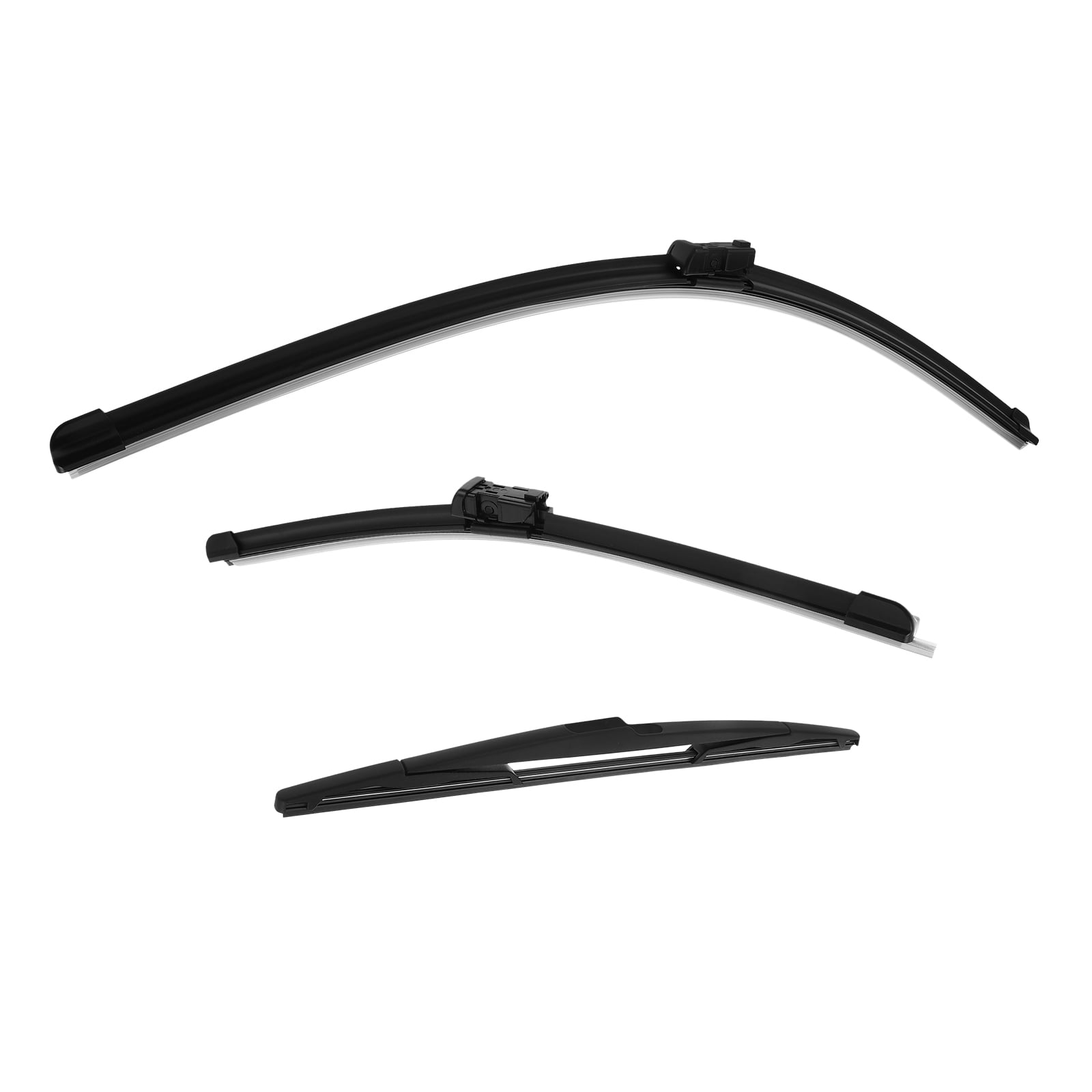 IDEANATEGRATE 3pcs Plastic Rear Windshield Wipers Windshield Wiper Blades Black Rainwater Clearing