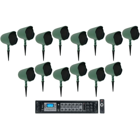 (14) JBL GSF6-GN 6.5" Landscape Ground Stake/Wall 70v Commercial Speakers+Amp