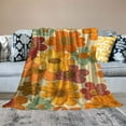 thumbnail image 2 of BCIIG Abstract 70s Retro Vintage Colors Orange Hippy Floral Pattern Flannel Fleece Lightweight Cozy Bed Soft Throw Blanket Fit Couch Sofa for for Home Bedding Living Room Traveling Camping  60x80in, 2 of 6