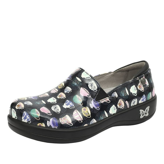 Alegria Womens Keli Professional Clog Teacup Black Patent Leather 10.5-11 M US