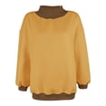 thumbnail image 4 of uvwlwu Women's Hoodless Pullover Sweatshirt Split Collar Long Sleeve Loose Fit Modern Casual Comfort,L, 4 of 4
