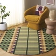 thumbnail image 2 of SAFAVIEH Metro Franco Checkered Area Rug, Green/Gold, 6' x 6' Round, 2 of 7