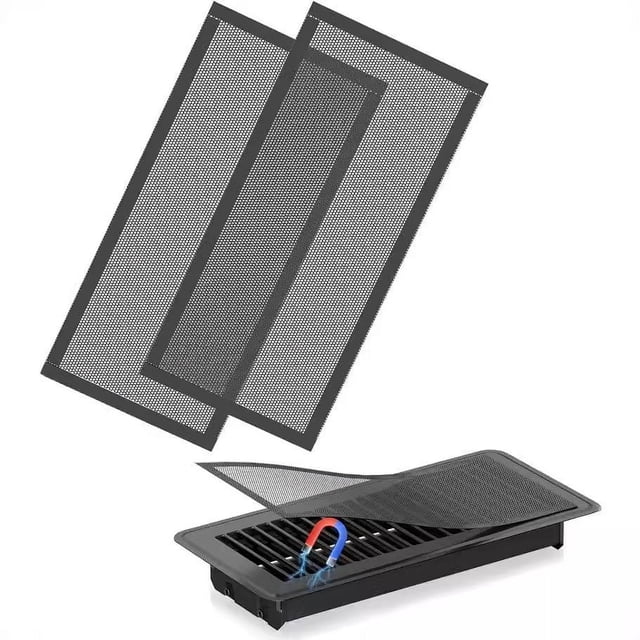2pc Floor Vent Cover Rectangular Vent Screen Cover Magnetic PVC Ventilation Net Floor Storage Plastic Cover
