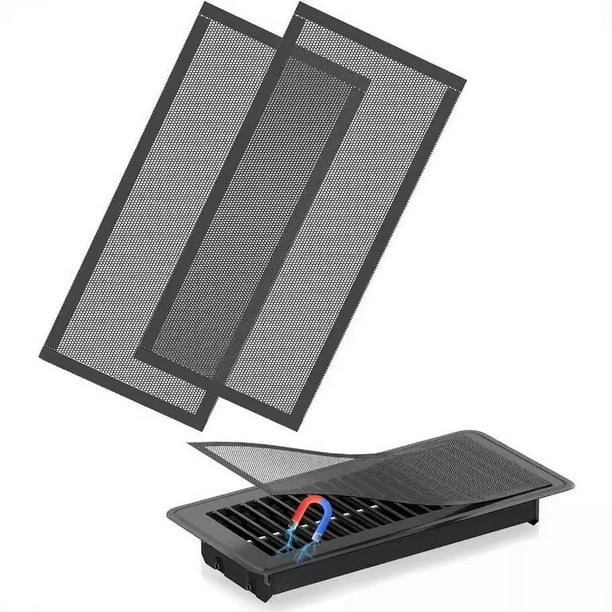 Pantalla magnética para rejilla de ventilación de piso | Malla rectangular de PVC para ventilación | Previene la caída de objetos pequeños | Bloquea insectos y escombros | Fácil instalación