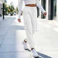 thumbnail image 5 of Lnmiateer Womens Soft Lounge Jogger Pants Solid Color Drawstring Elastic Waist Tapered Pockets Home Relaxation Friend Gathering, 5 of 6