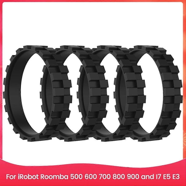 4 Packs Tires Replacement for IRobot Roomba Series 500 600 700 800 900 and I7 E5 E3 Sweeping Robot W