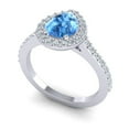 thumbnail image 2 of Diamond-Capitals 1.35 Ct Natural Diamond Blue Topaz Gemstone Lovely Engagement Ring for Fiancee 14K White Gold Size 8, 2 of 8