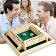 thumbnail image 2 of Shut The Box Wooden Board Game - 4 Sided Large Dice Game With Addition Learning Benefits, 2 of 5