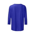 thumbnail image 4 of CONZONE Womens Summer T-Shirts 3/4 Sleeve T Shirts for Women Casual Crew Neck Solid Color Lightweight Tees Soft Cozy Tops, 4 of 5