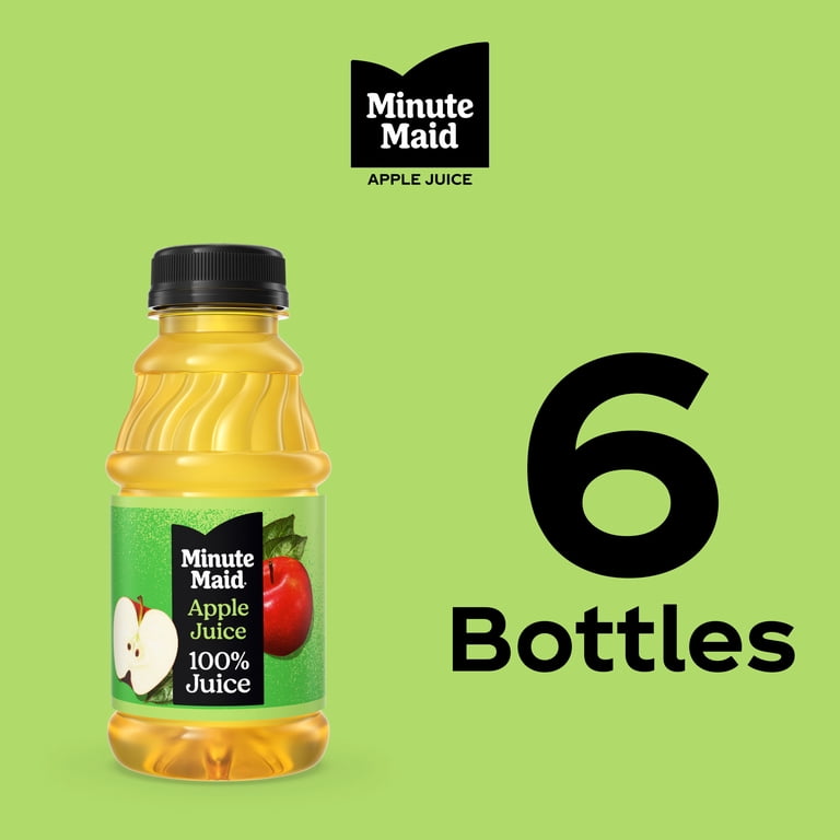 Minute Maid Apple Juice Bottles, 100% Juice, 10 fl oz, 6 Pack