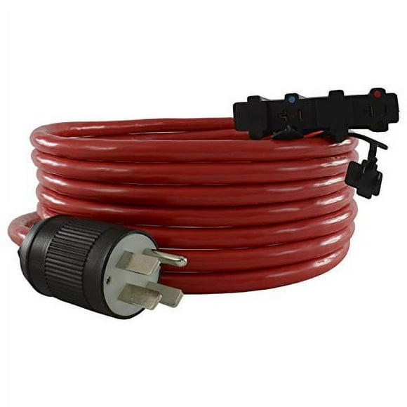 Conntek 25F1450611 50 Amp NEMA 14-50P, 25-Feet, 125/250-volt RV/Generator Plug to U.S. 15/20 Amp Female Connectors