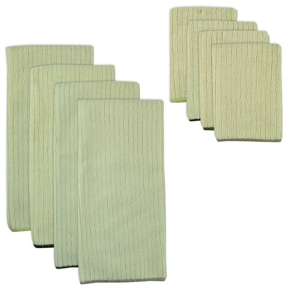 DII COS32325 Ensemble de Nettoyage en Microfibre Multi-Usage, Parfait pour Cuisines, Vaisselle, Voiture, Chiffons de Dépoussiérage, Séchage, Serviette & Chiffon, Naturel