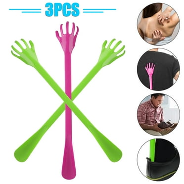 EEEkit 3pcs Back Scratchers, 19.5'' Plastic Shoe Horns Backslap Massagers, Random Colors