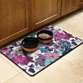 thumbnail image 3 of Floral Dog Feeding Mat - Waterproof Non-Slip Pet Food Mat with Vintage Botanical Print, Multi-Layer Absorbent Design for Messy Eaters, 18x12 Inches, 3 of 7