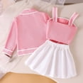 thumbnail image 7 of HAYIMI Girls Long Sleeve Jacket Vest Pleated Skirt Three Piece Outfit Sets For Toddler Kids Versatile Clothes Sets, 7 of 7
