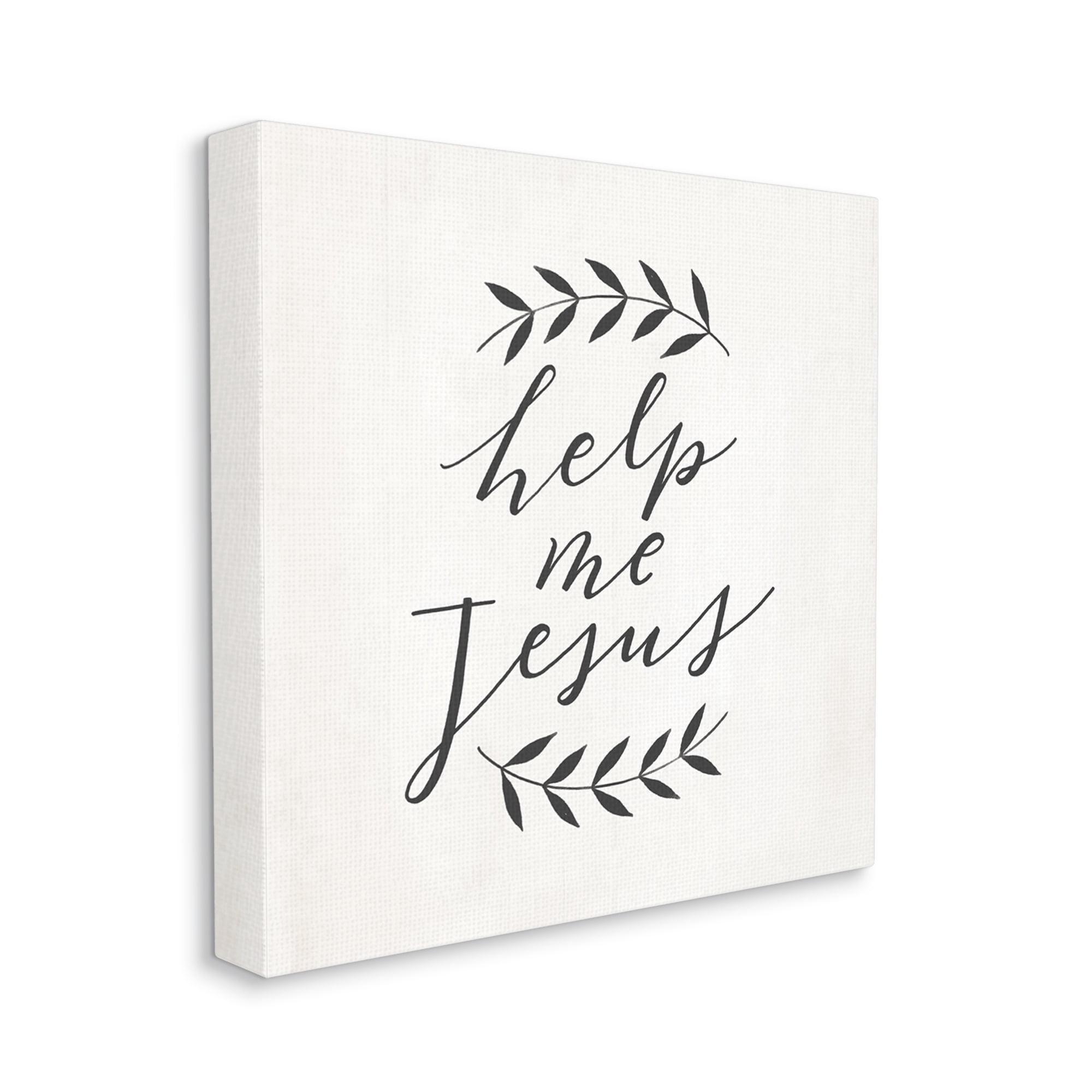 Stupell Industries Help Me Jesus Simple Foliage Minimal Farmhouse,36 x 36, Design by Loni Harris