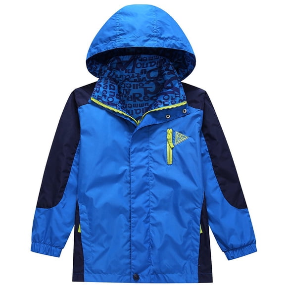 KID1234 Veste de Pluie Légère pour Garçons Séchage Rapide Imperméable avec Capuche