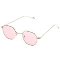 thumbnail image 2 of Verano Hombres Mujeres Lente Plana Retro Hippie Groove UV400 Colco Gafas De Sol Octagon, 2 of 8