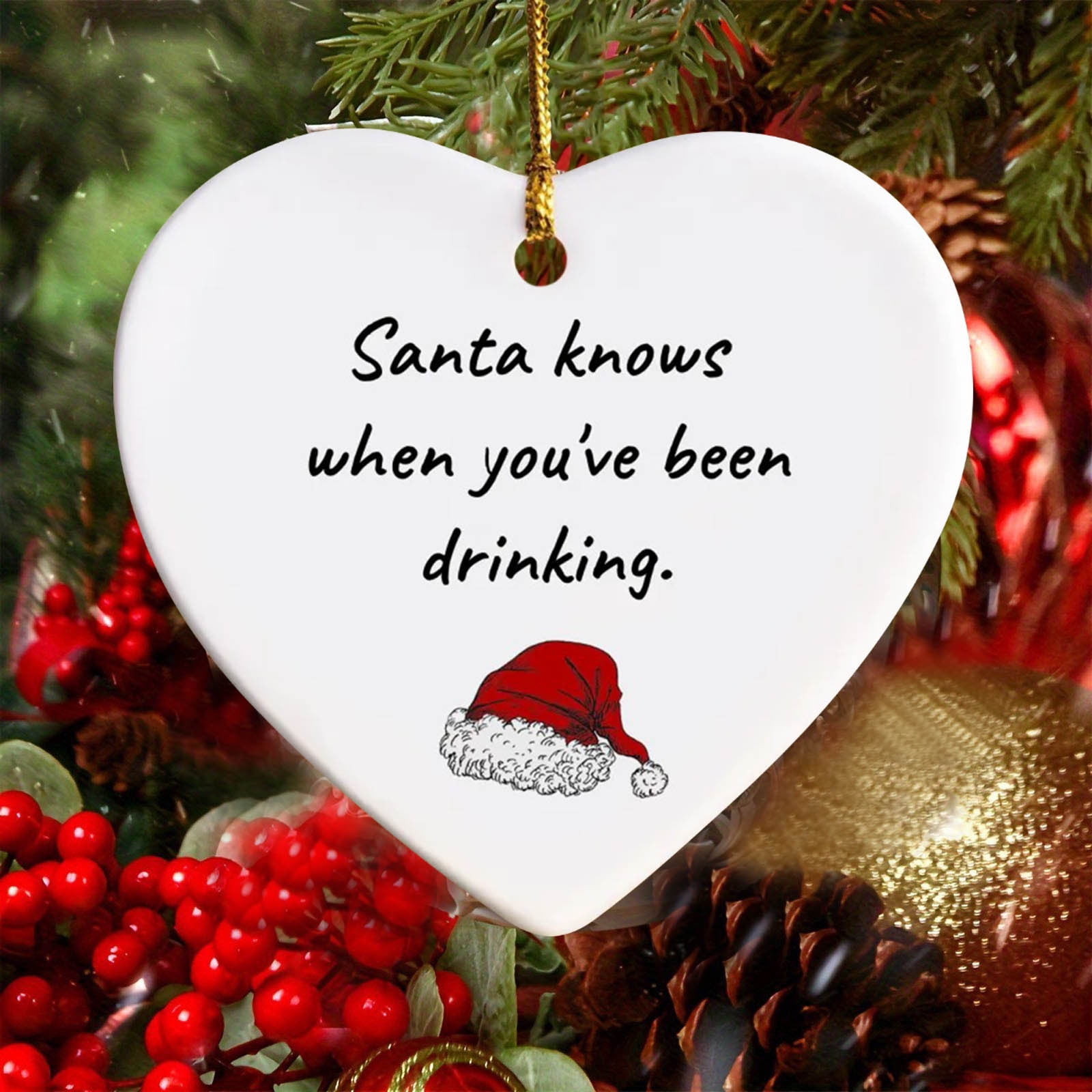 Christmas Heart Ornaments,Funny Heart Ornaments for Christmas Tree