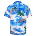 thumbnail image 2 of American Trends Hawaiian Shirt for Men Short Sleeve Button Down Shirts Beach Shirts for Men Blue Island 2XL, 2 of 7