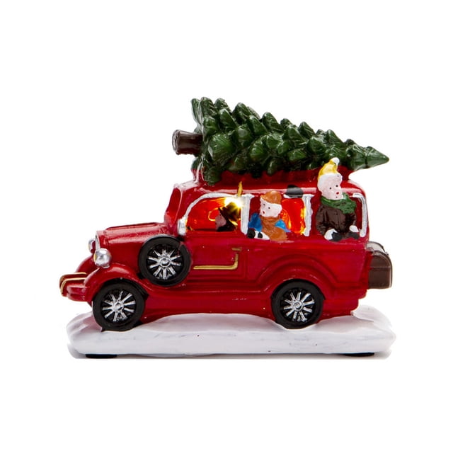 Bewildely Adornos de camiones de Navidad, modelo de coche luminoso llamativo, batería, ahorro de energía, modelos decorativos brillantes, suministros Kits de decoración para fiestas Bewildely HA068926-00B