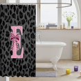 thumbnail image 3 of Manfei Romantic Bowtie Monogram E Shower Curtain 72Wx78L,Leopard Print Bath Curtain,Light Gray, 3 of 5