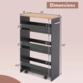 thumbnail image 6 of Harmijoy 4-Tier Rolling Storage Cart 8" Slim Kitchen Cart on Wheels with Open Shelves, 6 of 7