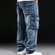 thumbnail image 4 of Pantalones cargo para hombre, estilo vintage, para exteriores, a la moda, lisos, informales, con bolsillos, 4 of 5