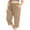 Khaki Pants for Women, variant on Capris Cargo Pants for Women Plus Size L-5X Casual Straight Wide Leg Drawstring Elastic Waist Basic Loose Solid Comfort Cropped Pant with Multi Pockets Christmas Gifts