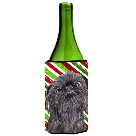 Brussels Griffon Candy Cane Christmas Wine bottle sleeve Hugger - 24 oz.