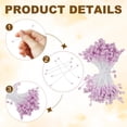thumbnail image 4 of Uxcell 3mm Double Heads Flower Stamen, 150 Pcs Artificial Flower Pistil Matt for DIY Christmas Decoration, Light Purple, 4 of 6