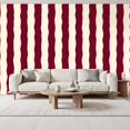 thumbnail image 2 of Wallpaper Wavy Red Cream Striped Organic Flowing Lines Peel and Stick Wall Murals 69"H x 96"W Removable PVC Wall Paper Self-Adhesive Wall Paintings Art Decor for Bedroom Living Room, 2 of 7