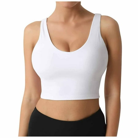 

〖CFXNMZGR〗Sports Bras For Women Padded Tops Workout Tank Wirefree Longline Fitness Bra Yoga Crop