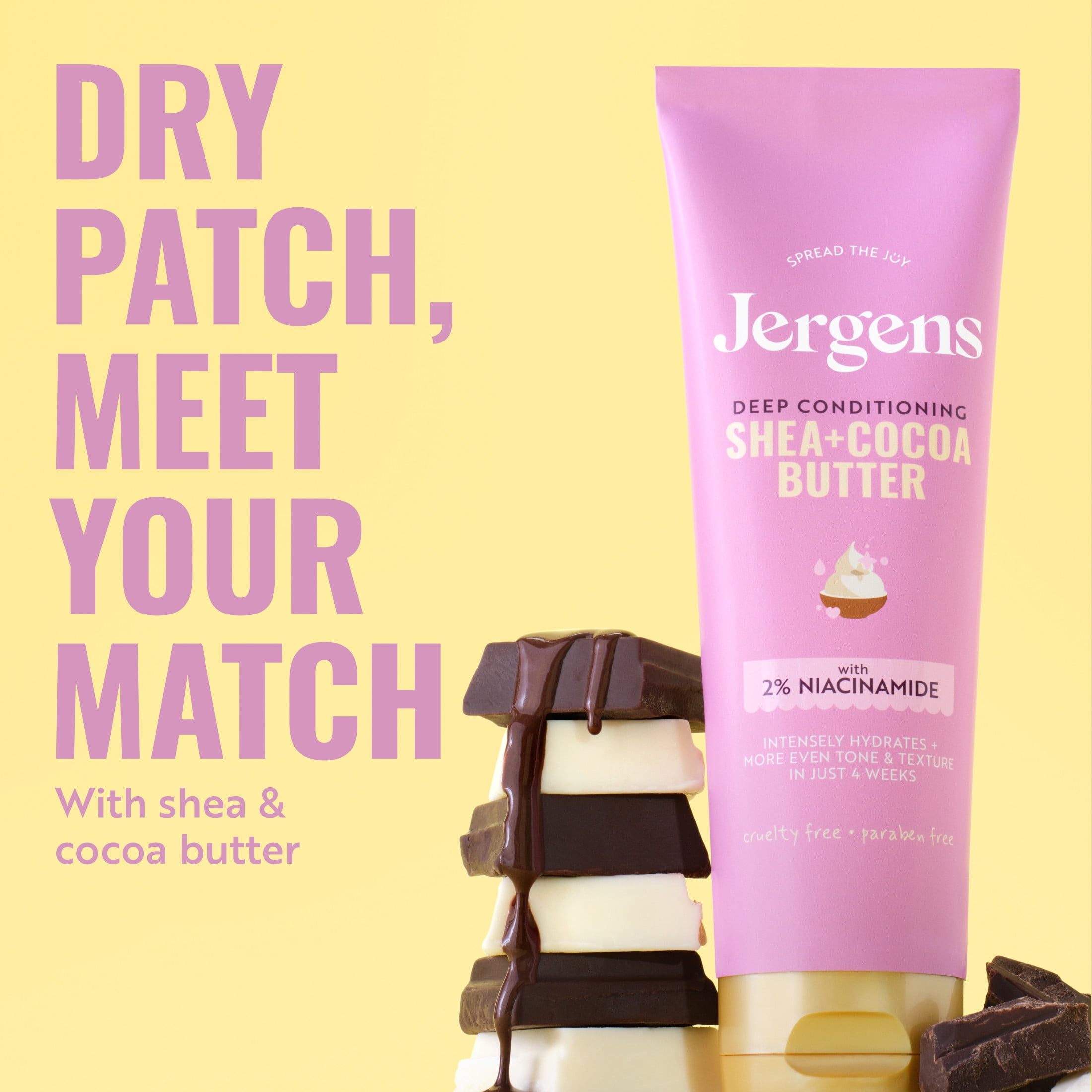 Jergens Deep Conditioning Lotion Shea + Cocoa Whipped Body Butter, Vitamin E, Dry Skin, 8.5 fl oz