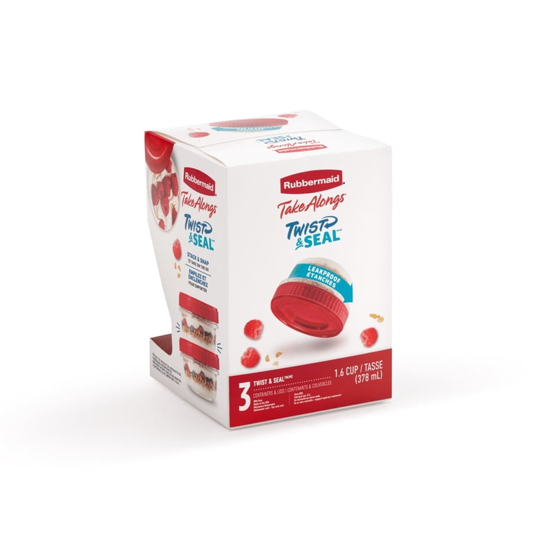 Rubbermaid TakeAlongs Twist & Seal Containers, 1.6-Cup, 3-Pack photo 4