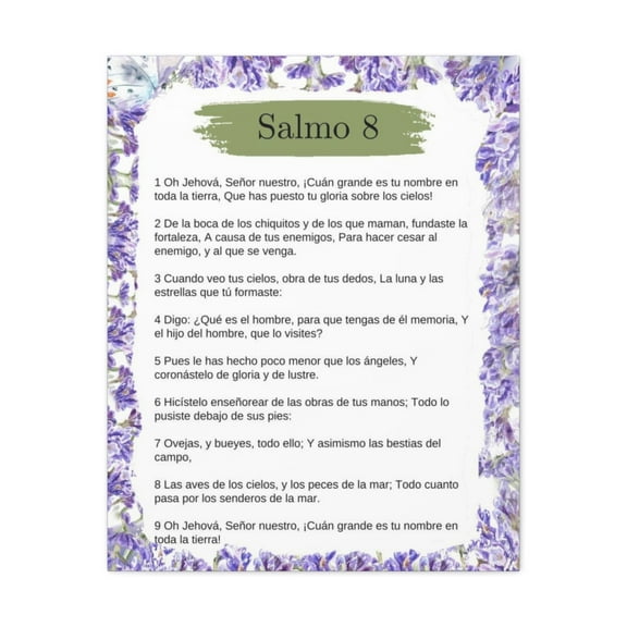 Salmo 8 Impresion De Arte Crist en la Pared Lista Para Colgar in Spanish Ready to Hang Bible Canvas Unframed