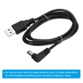 thumbnail image 5 of Uxcell 3Ft USB to DC 5.5x2.1mm Barrel Jack Power Cord, 5 Pcs 24AWG Wire Adapter Connector Charging Cord, Black, 5 of 6