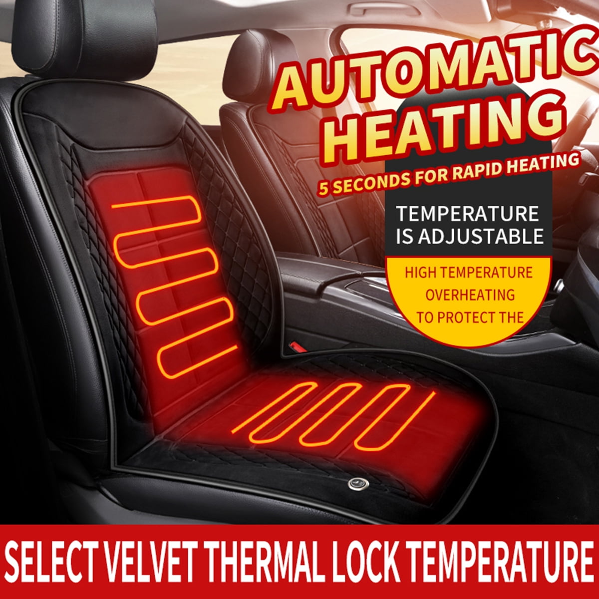 Universal 12V / 24V Car Electric Heating Car Seat Cushion with
