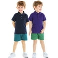 thumbnail image 6 of WOLLED Infant Baby Boys Lapel Short Sleeve + Short for 3 Months to 5 Years for Toddler Kids 2 PCS Outfit, 6 of 7