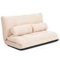thumbnail image 2 of Gymax Floor Sofa Bed 6-Position Adjustable Sleeper Lounge Couch with 2 Pillows Beige, 2 of 10