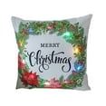thumbnail image 2 of Cojín navideño LED con luces de colores | Funda de cojín con decoración festiva | Poliéster 45 x 45 cm | Diseño floral a pilas, 2 of 5