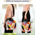 thumbnail image 4 of FORMRS Womens Corduroy Tote Bag Crossbody Shoulder Handbag with Pocket, Purple Triangles, 4 of 7