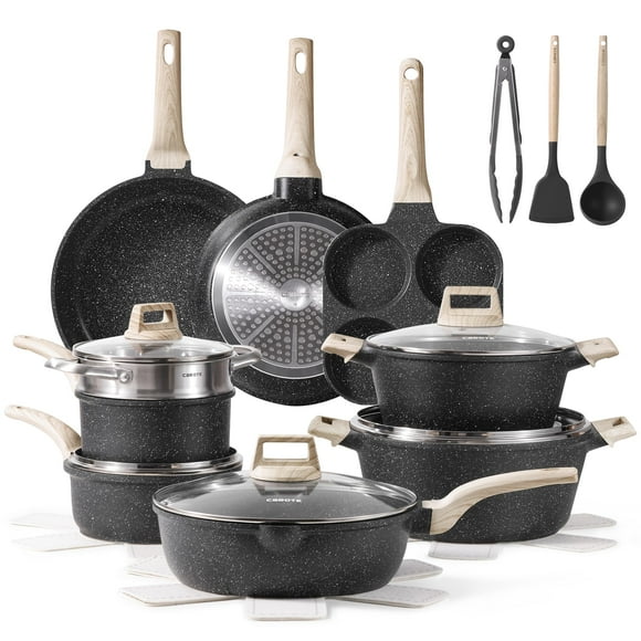 Juego de utensilios de cocina CAROTE Black Granite Induction 21 piezas