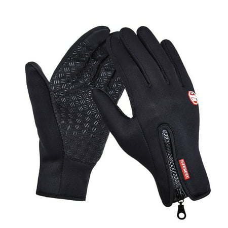 U-MAX Warm Fleece Windproof Outdoor Sports Gloves Magic Touch Screen Gloves Waterproof Motorcycle Cycling Mountaineering Skiing