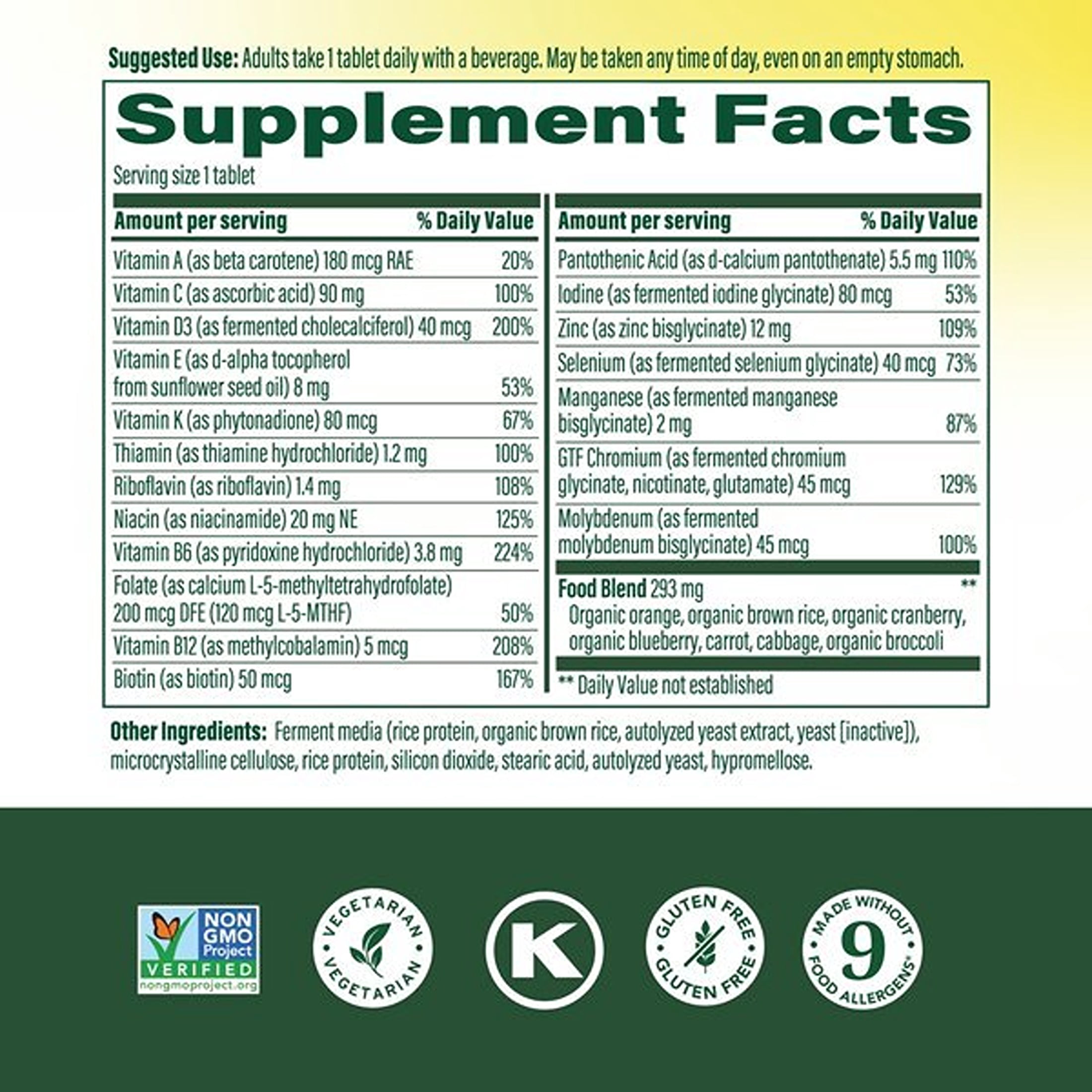 MegaFood Men's 55+ Multivitamin - Zinc, Vitamin B12, C & D - Aging Support - 120 Servings