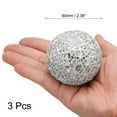 thumbnail image 2 of Uxcell 3Pcs Decorative Glass Balls 2.36 Inch Orbs Centerpiece Balls Mosaic Glass Ball Sphere for Decor Bowls Vases Dining Table Party, Silver, 2 of 5