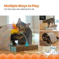 thumbnail image 2 of Catstages Cat Tunnel Scratcher with Feather Spring Toy and Removable Tunnel, Corrugated Scratching Pad for Rest, Play, & Nail Trimming, Multicolored, 2 of 5