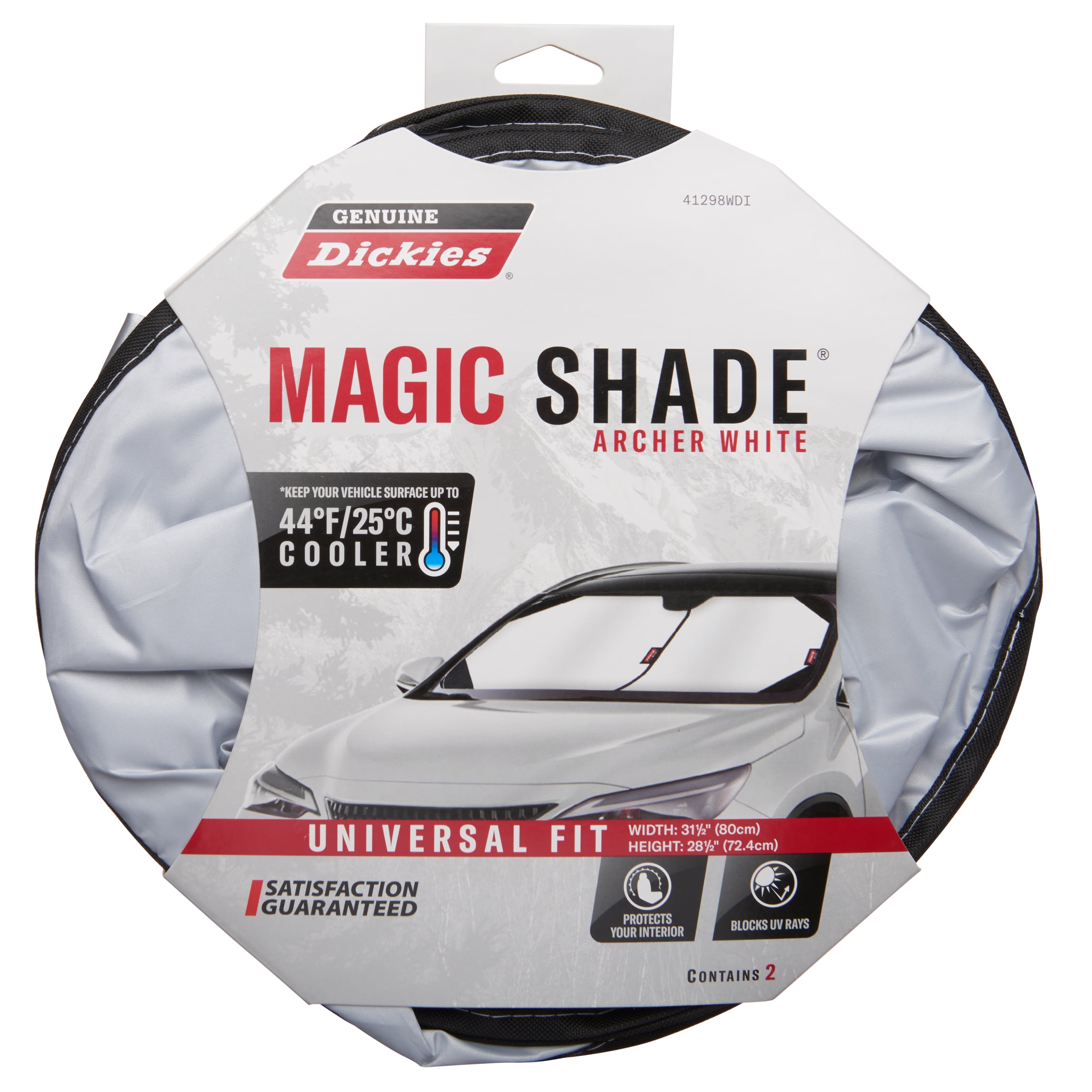 Genuine Dickies White with Black Corners Magic Foldable Sunshade
