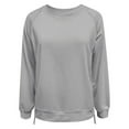 thumbnail image 6 of Sweat Shirts For Womens Women's Solid Color Sweatshirt Women's Casual Crewneck Sweatshirt Long Sleeve Pullover Soft Comfortable Stretchy Tops For Everyday Wear Outfit, 6 of 7