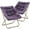 Purple, variant on Magshion 27.5" Foldable Soft Faux Fur Saucer Chair Set of 2, Square Cozy Moon Chair with Metal Frame for Home Bedroom Living Room, 300lbs Weight Capacity, Pink